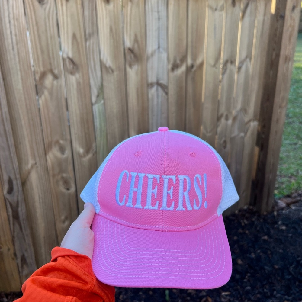 CHEERS pink trucker hat